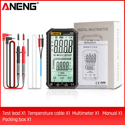 ANENG 620A Digital Multimeter 6000 Counts Digital Display True RMS Resistance Diode Capacitance Temperature Frequency Measure ► Photo 1/6