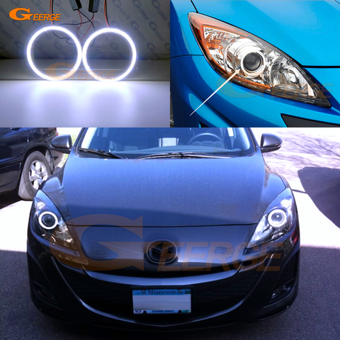 For Mazda 3 mazda3 BL 2009 2010 2011 2012 2013 Excellent Ultra bright COB led angel eyes kit halo rings ► Photo 1/6