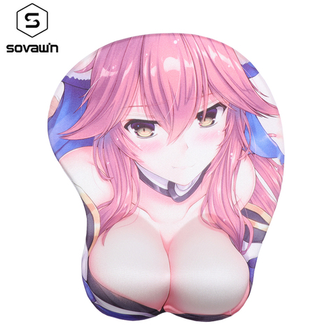 Sovawin Gaming Mouse Pad Anime 3D Soft Breast Chest with Wrist Rest Cartoon Pad Sexy Hip Mouse Mat Silicone Wrist Gel Mousepad ► Photo 1/6