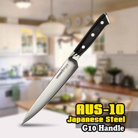 TUO CUTLERY Utility Knife - 3 Layers AUS-10 Japanese High Carbon Kitchen Knife - Ergonomic G10 Handle - 6'' (152mm) ► Photo 1/6