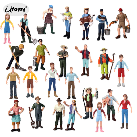 Simulation Farm Staff People Farmer Miniature Figure Toy,Figurines Model Collection Toy Garden Decoration Accessories Statue ► Photo 1/6