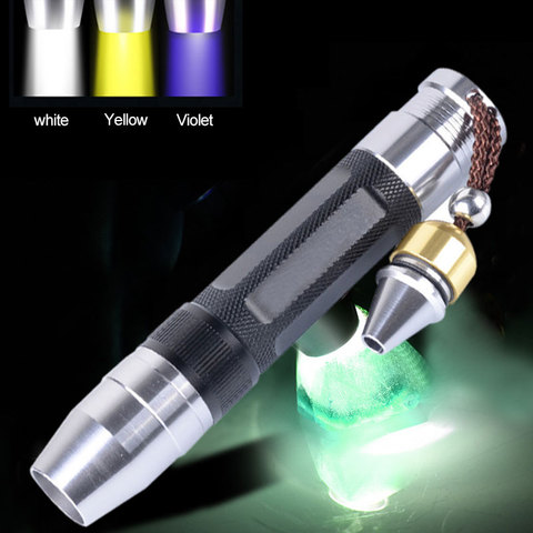 Jade Identification Torch 3 IN 1 LEDs Light Sources Portable Dedicated UV Flashlight Ultraviolet  Gemstones Jewelry amber Money ► Photo 1/6