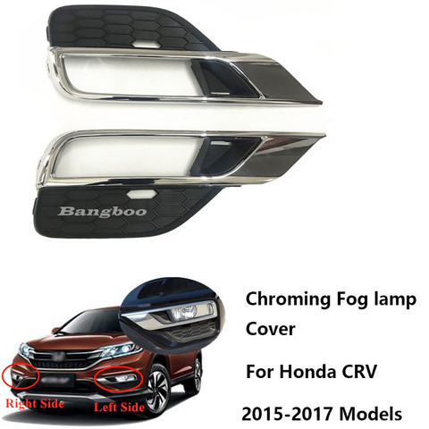 Front Bumper Fog Lamp Cover Hood For HONDA CRV 2015 2016 2017 Chroming Type UK Version Fog Lamp Cover Trim ► Photo 1/6