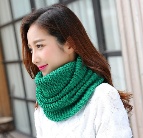 Winter Scarf Women Infinity Knitted Scarf Circle Neck Scarf women Super Chunky Loop Snood Unsex Solid Crochet ► Photo 1/6