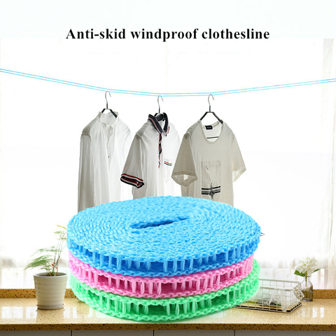 Portable anti-skid windproof clothesline fence-type clothesline drying quilt rope 5m clothesline outdoor travel clothesline ► Photo 1/5