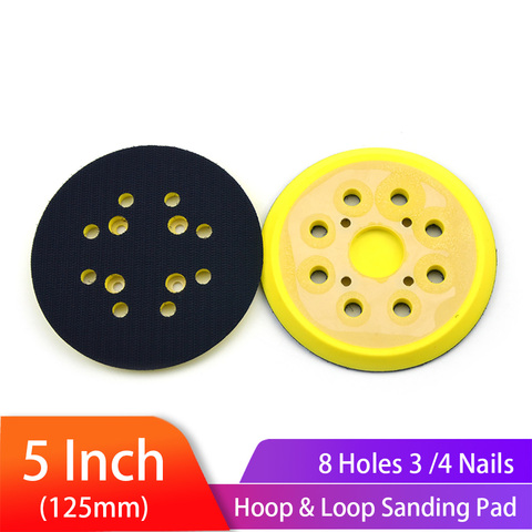 5 inch 125mm 8 Holes 3/4 Nails Backing Pad Hook & Loop Sanding Pads for  fits Air Sander Power Sander Polisher Tools ► Photo 1/6