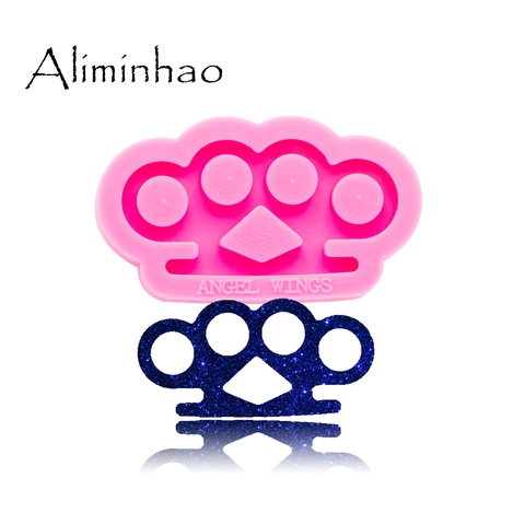 DY0268 Shiny Mini brass knuckles shape mold Silicone Molds DIY epoxy mould keychains Mould ► Photo 1/6