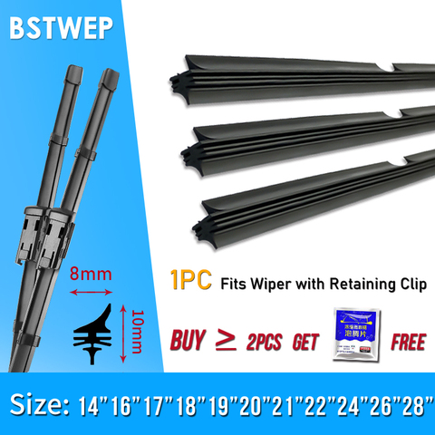 BSTWEP High Quality Long Life Wiper Refill Natural rubber for Valeo Type Beam Wiper Blade with Retaining Clip ( pack of 1 ) ► Photo 1/1