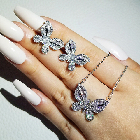 2022 new luxury Butterfly 925 sterling silver dubai wedding for women lady anniversary gift jewelry bulk sell J5965 ► Photo 1/1