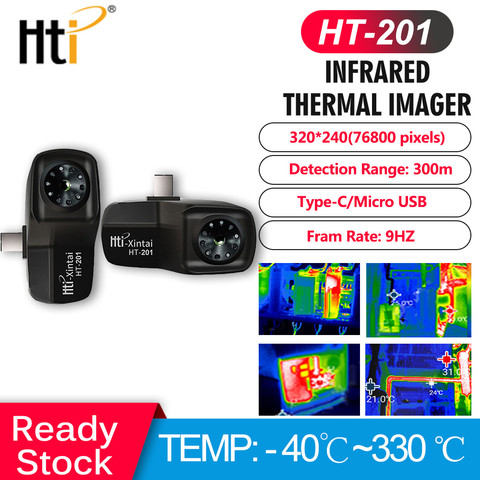 Hti Cell Phone External Infrared Thermal Imager HT-201 Mini Thermal Imaging Camera Video&Picture Type-C Thermometer with Adapter ► Photo 1/1