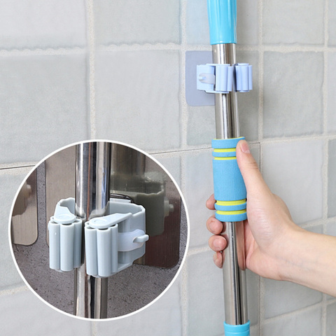 Wall Mounted Hanger Organizer 1Pc Mop Broom Holder No-slip Gripper Self for Hanger Mop Hook Racks Kitchen Bathroom Adhesive ► Photo 1/6