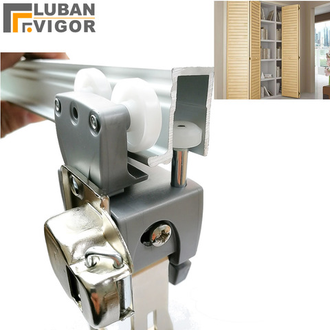 Wardrobe cupboard Folding door hanging wheel pulley,Furniture sliding door wheels ,hinges,Furniture hardware accessories ► Photo 1/5