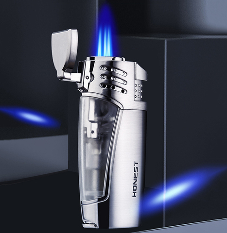 Original honest cigar lighter gas refilling three jet flames fire cigarette accessory men's smoking gift package ► Photo 1/6