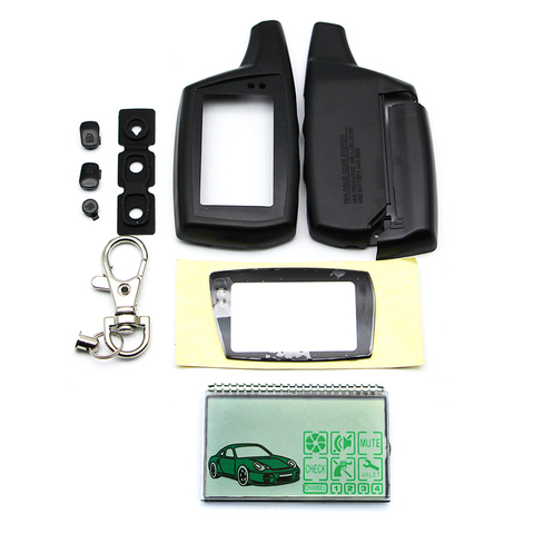 DXL 3000 lcd display+Keychain Case for 2 Way Car Alarm System PANDORA DXL3000 3500 3700 LCD Remote Control Key Fob Chain ► Photo 1/4