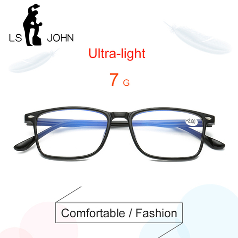 LS JOHN Ultralight Anti Blue-ray Reading Glasses For Men Women Anti-fatigue Presbyopic Glasses Hyperopia Eyewear Unisex ► Photo 1/6