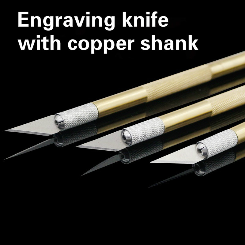 Brass shank Knife Scalpel Blade Slip Metal Wood Crafts Cutting Knife DIY  Carving Tool Carving Knife Model Art Supplies Film tool - Price history &  Review