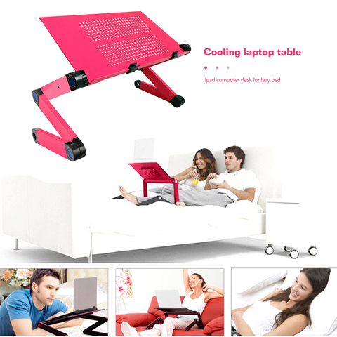 VODOOL Aluminum Alloy Folding Table Laptop Desk Portable Adjustable Notebook Stand PC Table Stand With Mouse Pad Working Helper ► Photo 1/6