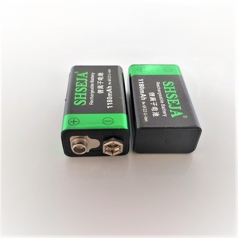 NEW 9v battery 1180mAh Li-ion 9 V Rechargeable Batteries For Smoke detectors Wireless Microphones  rechargeable battery ► Photo 1/4
