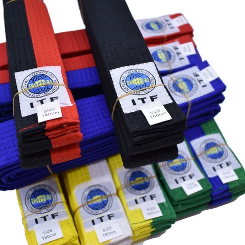 High- quality Taekwondo belts ITF belts Approve Martial Arts Kimono Judo Uniform high level Pure cotton for trainer テコンドーベルト ► Photo 1/6