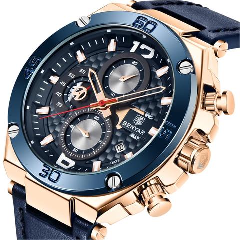 Top Luxury Brand BENYAR 2022 Men Watch Quartz Multifunction Sport Chronograph 30M Waterproof Wrist Watch Clock Relogio Masculino ► Photo 1/6