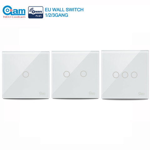 COOLCAM Smart Light Switch EU 1/2/3CH Touch Sensitive Wall Switch Home Automation Z Wave Wireless Remote Control Light Switch ► Photo 1/6