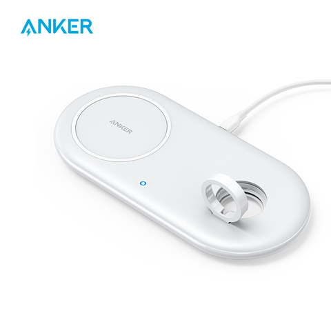 Anker Wireless Charging Station, 2 in 1 PowerWave+ Pad with Holder for Apple Watch 5/4/3/2, Wireless Charger for iPhone 11, Pro, ► Photo 1/6