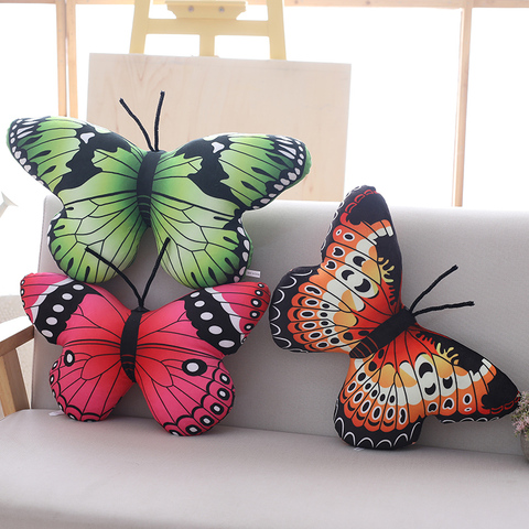 colorful butterfly plush pillow stuffed lifelike butterfly throw pillow cushion home sofa decoration cushion ► Photo 1/6