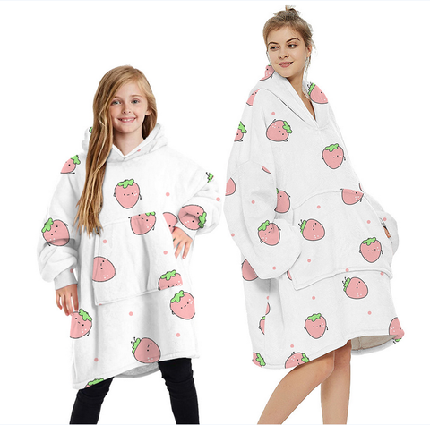 30% OFF Avocado printed Oversize Fleece Blanket Outdoor Hooded Blankets Warm Soft Hoodie Robe Bathrobe Sweatshirt Pullover ► Photo 1/6