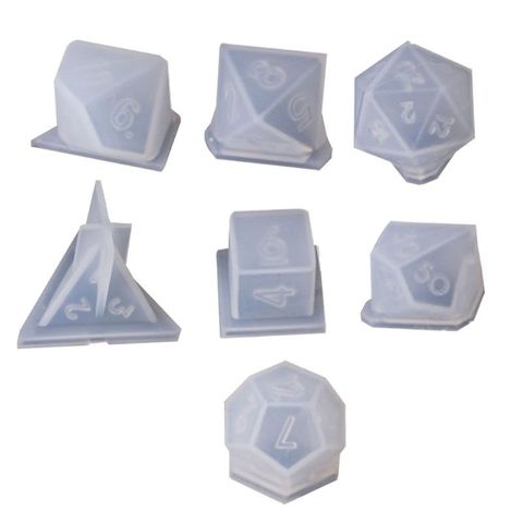 1 Set 7 Shapes Dice Fillet Square Triangle Dice Mold Dice Digital Game Silicone Mould ► Photo 1/5