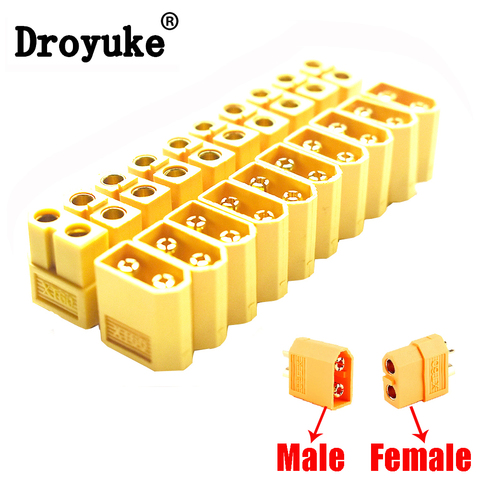 Droyuke Wholesale 10PCS  XT60 XT-60 XT30  T Plug Male Female Bullet Connectors Plugs For RC Lipo Battery Quadcopter Multicopter ► Photo 1/6