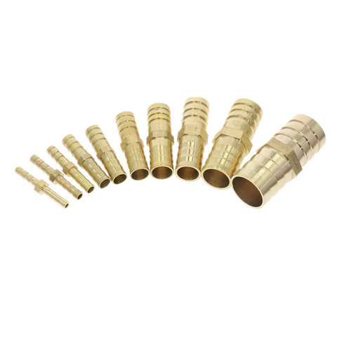 Brass Straight Hose Pipe Fitting Equal Barb 4mm 6mm 8mm 10mm 12mm 14mm 19mm Gas Copper Barbed Coupler Connector Adapter ► Photo 1/6