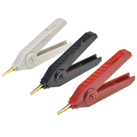 1PCS Alligator Clip 90mm Kelvin Copper Gold Plate Clip LCR Test Clip Grey/Black/Red For Precision Instruments ► Photo 1/5