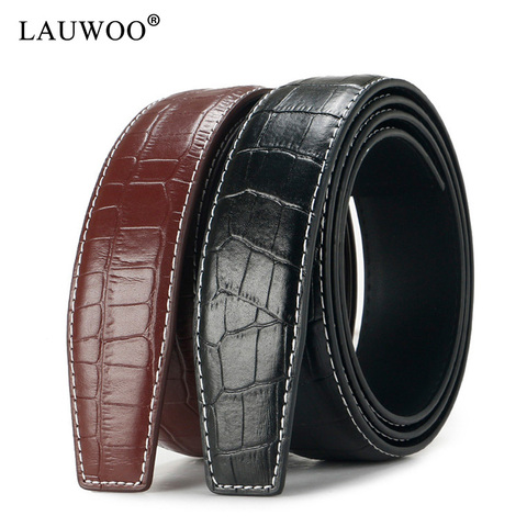 Brand No Buckle 3.5cm Wide Genuine Leather Automatic Belt Body Strap Without Buckle Belts Men Good Quality Male Belts ► Photo 1/6