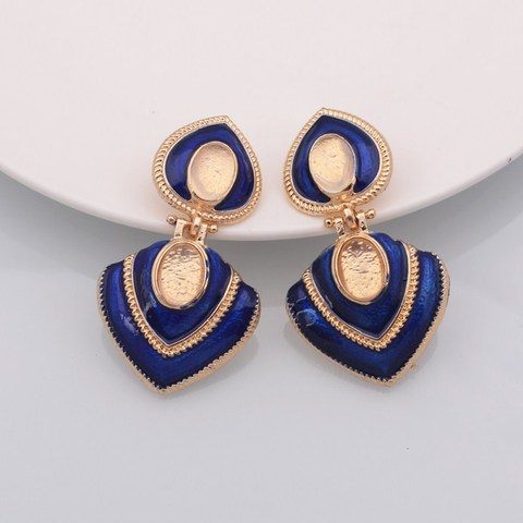 EC1087  New earrings exaggerated big multi-color retro earrings drop-shaped heart-shaped earrings Bohemian girls earrings ► Photo 1/6