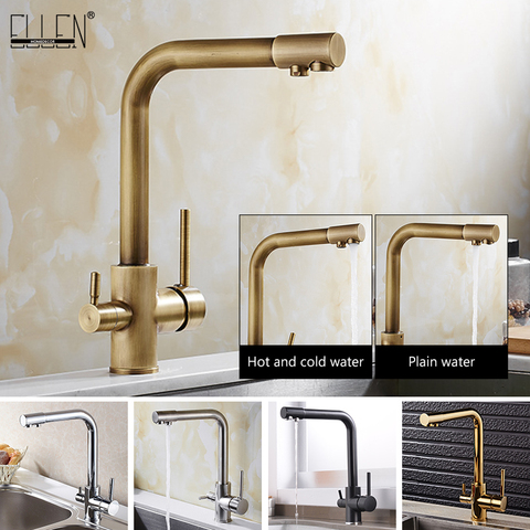 Kitchen Faucets Solid Brass Crane For Kitchen Purified Water Filter Tap Three Ways Sink Mixer 3 Way Kitchen Faucet ML91 ► Photo 1/1
