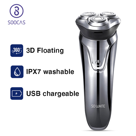 Shaver SO WHITE ES3 shaver Men 3 Heads Beard Trimmer LED Digital USB Rechargeable Washable Shaving Machine ► Photo 1/6