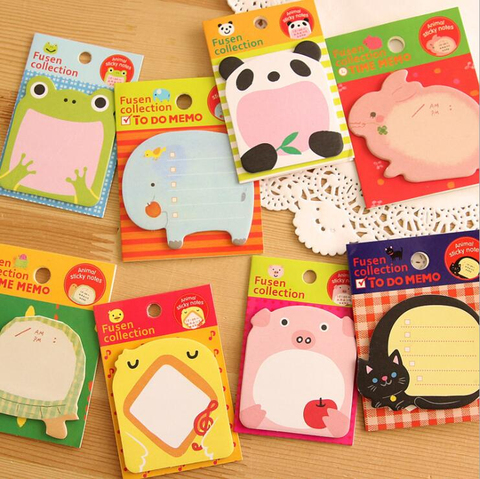 1 Piece Stickers Cute Kawaii Animal Sticky Notes Post Notepad Filofax Memo Pads Office School Supply Stationery Zoo Panda Cat ► Photo 1/6