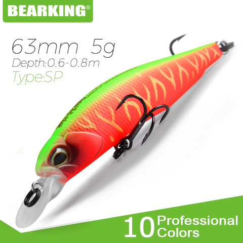 BEARKING for artificial Fishing lures minnow quality wobblers baits 6.3cm 5g suspending hot model crankbaits popper ► Photo 1/6