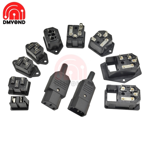 AC-013A Male Female AC-02A Snap-on AC Power Socket 2 Holes 15A 125V Core  AC-01 AC-04 AC-01A 10A 250V Iron Core Fused Interface ► Photo 1/1