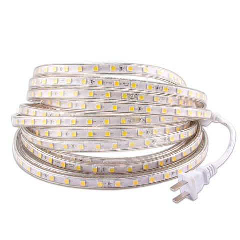 220V LED Strip Light,220V Waterproof IP67 SMD 5050 60leds/m Tape Diode,220 V Volt Led Strip Flexible Lamp Power Plug Living Room ► Photo 1/6