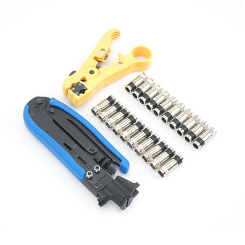 Wire stripper set Coaxial cable RG6/11 F head crimping plier Coaxial cable RG-59/6/7/11 wire stripper good tool set for Network ► Photo 1/1