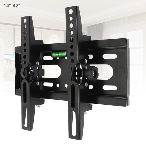 Universal 25KG Adjustable TV Wall Mount Bracket Flat Panel TV Frame Support 15° Tilt with Level for 14-42 Inch LCD LED Monitor ► Photo 1/6