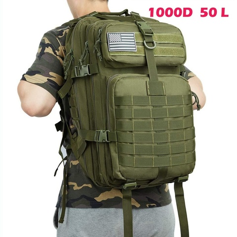 Military Rucksacks 6 Colors 50L/1000D Nylon Waterproof Backpack Outdoor Tactical Sport Camping Hiking Fishing Hunting Bag ► Photo 1/6