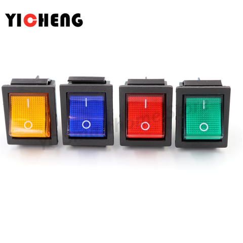 4Pcs  12V 220V switch KCD4 boat-shaped rocker power button 250V on-0ff  With light Tumbler boat ► Photo 1/6