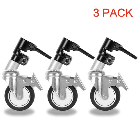 3Pcs C-Stand Swivel Caster Wheel Set,25MM Diameter For Photography Century Foldable Light Stand Tripod Magic Leg ► Photo 1/6