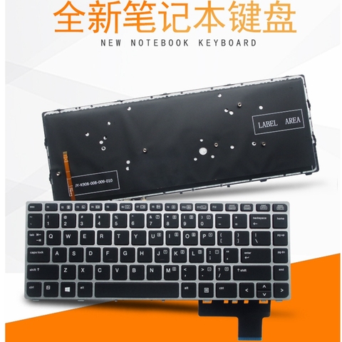 US New English FOR HP For EliteBook For Folio 9470M 9470 9480 9480M Replace Laptop Keyboard Silver ► Photo 1/5