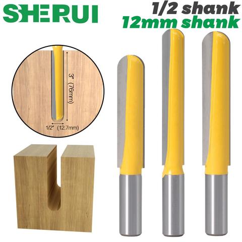 SHERUI 1PC12mm Shank 1/2″shank CNC carbide end mill tool Long Blade Round Nose Bit Core Box Router Bit - Long Reach ► Photo 1/6