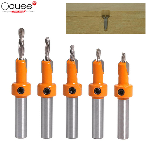 1Pcs 8/10mm Shank HSS Woodworking Countersink Router Bit Set Screw Extractor+Wrench Remon Demolition for Wood Milling Cutter ► Photo 1/6