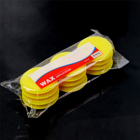 Car Foam Sponge 12Pcs Foam Sponge Wax Applicator Cleaning Detailing Pads Car Waxing Polish Car Home Care Cleaning Yellow 10cm ► Photo 1/6