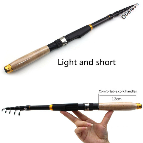 1.8m-3.6m Multifunction telescopic fishing rod Cork handle Carbon Fiber carp Spinning Rod Portable Travel pole fish Tackle ► Photo 1/6